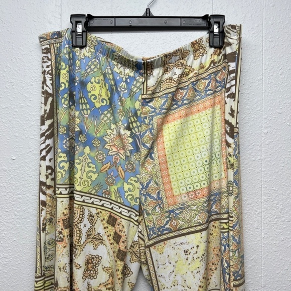 Chico's Patchwork Pull On Womens Pants Large Bohemian Free Spirited Hippie Beach - Picture 3 of 15